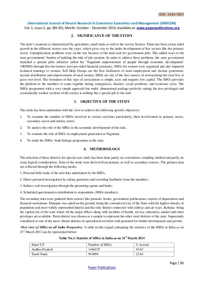 Self help group thesis